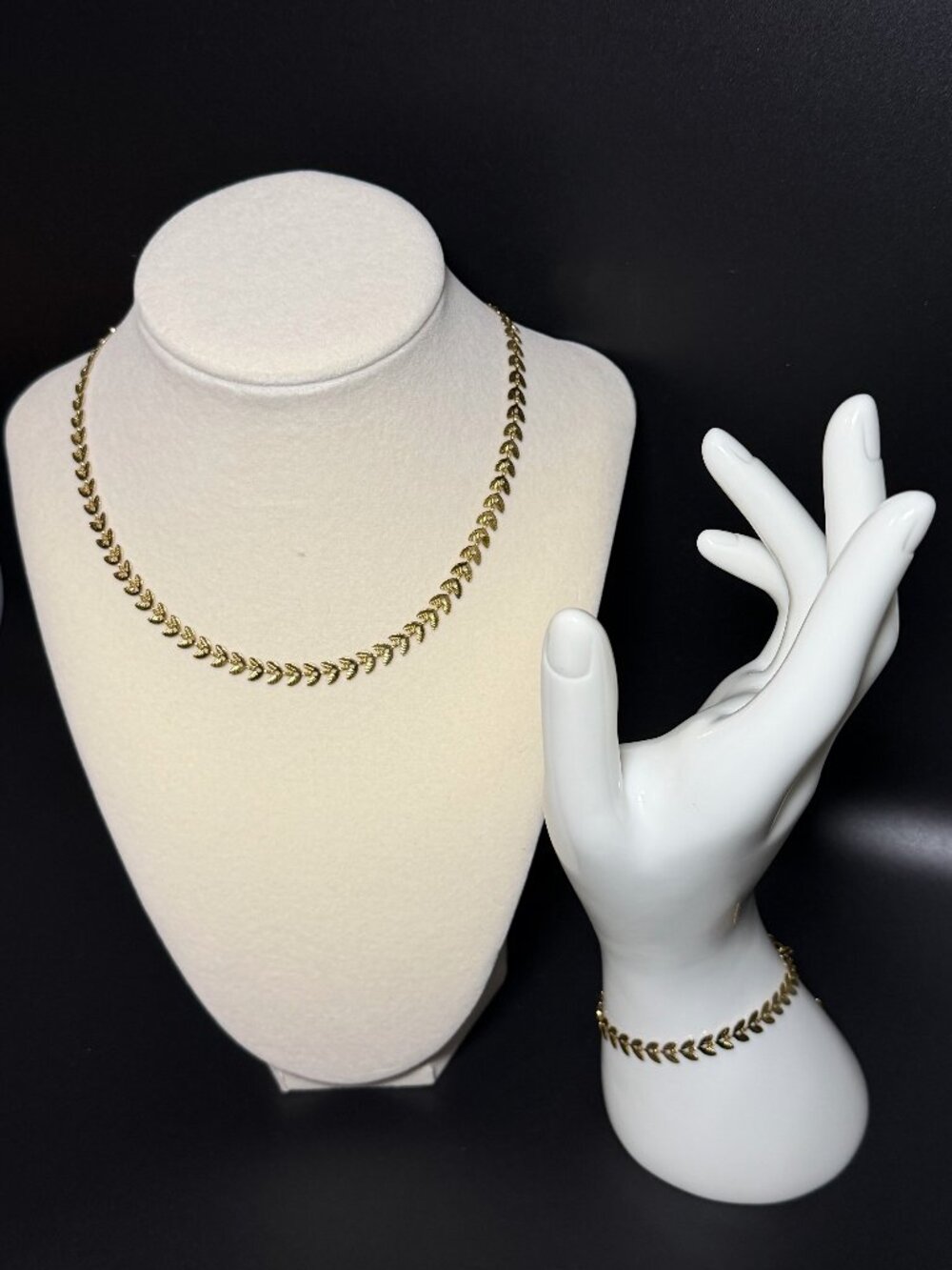 Gold Leaf Chain Jewelry Set